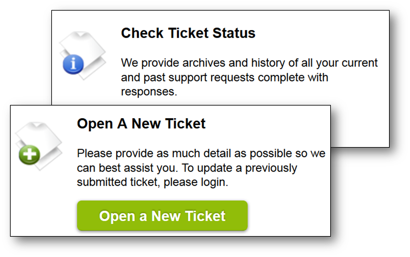 support ticket screenshot